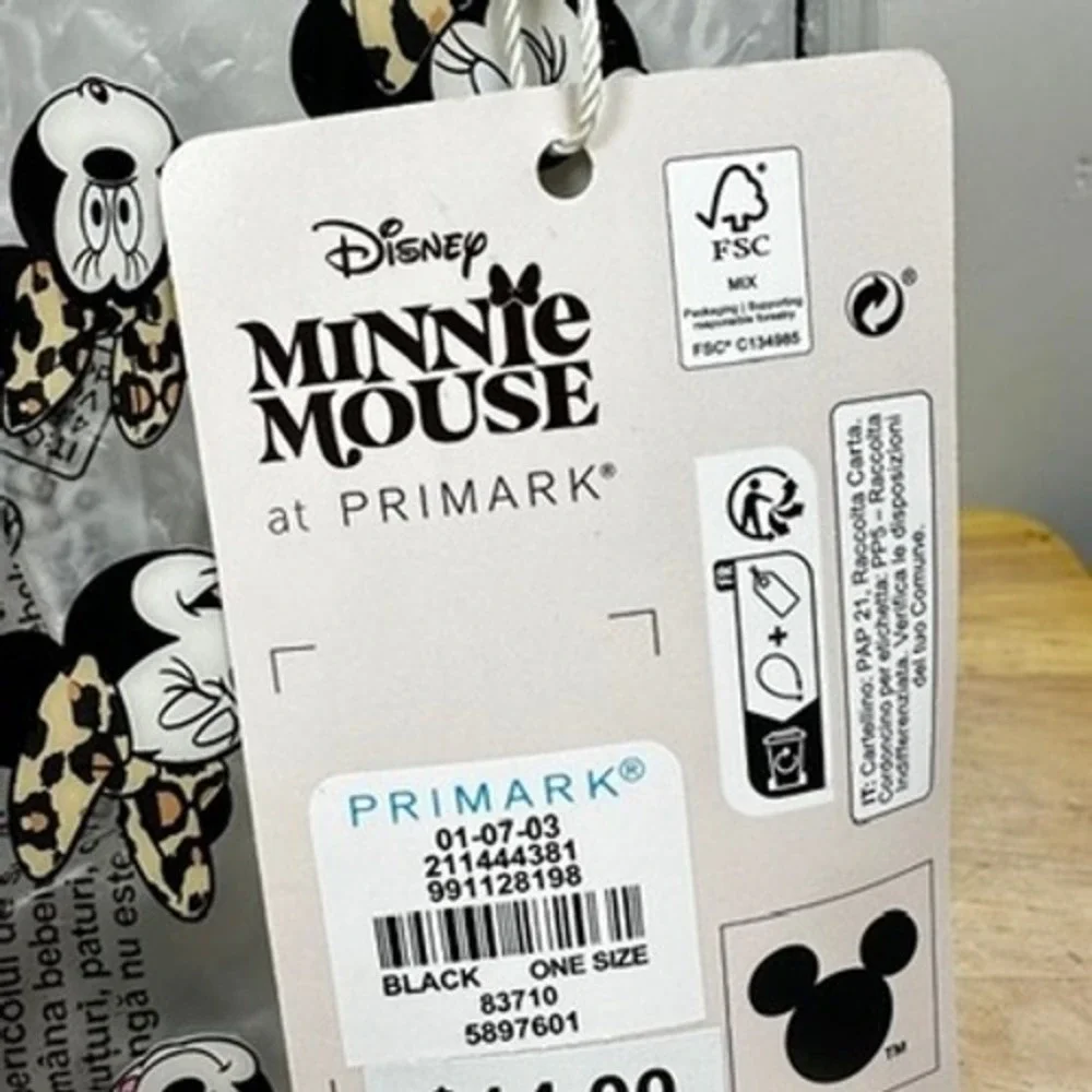 Disney Primark Minnie Mouse Safari Cosmetic Makeup Bag‎ Leopard Clear Pouch NWT
